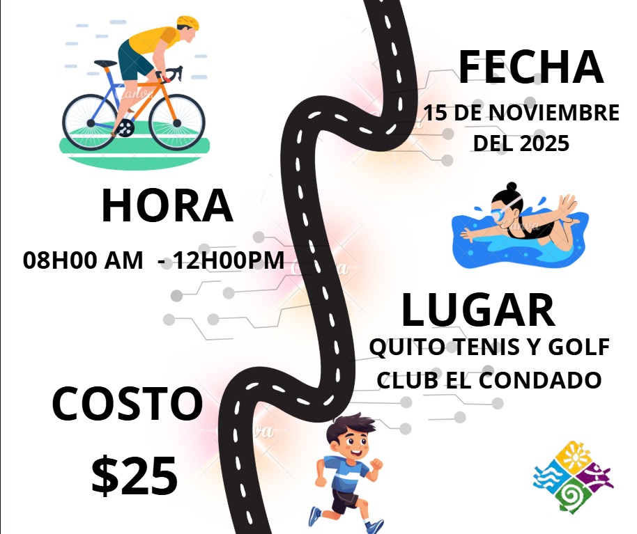 Niños participando en triatlón